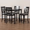Baxton Studio Devon Grey Upholstered and Espresso Wood 5-Piece Pub Dining Set 166-10765-9776 - alternate 2